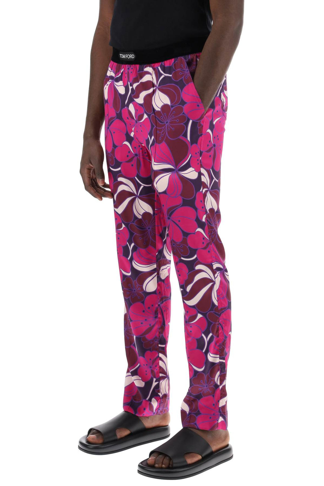 Pajama Pants In Floral Silk - Tom Ford - Men