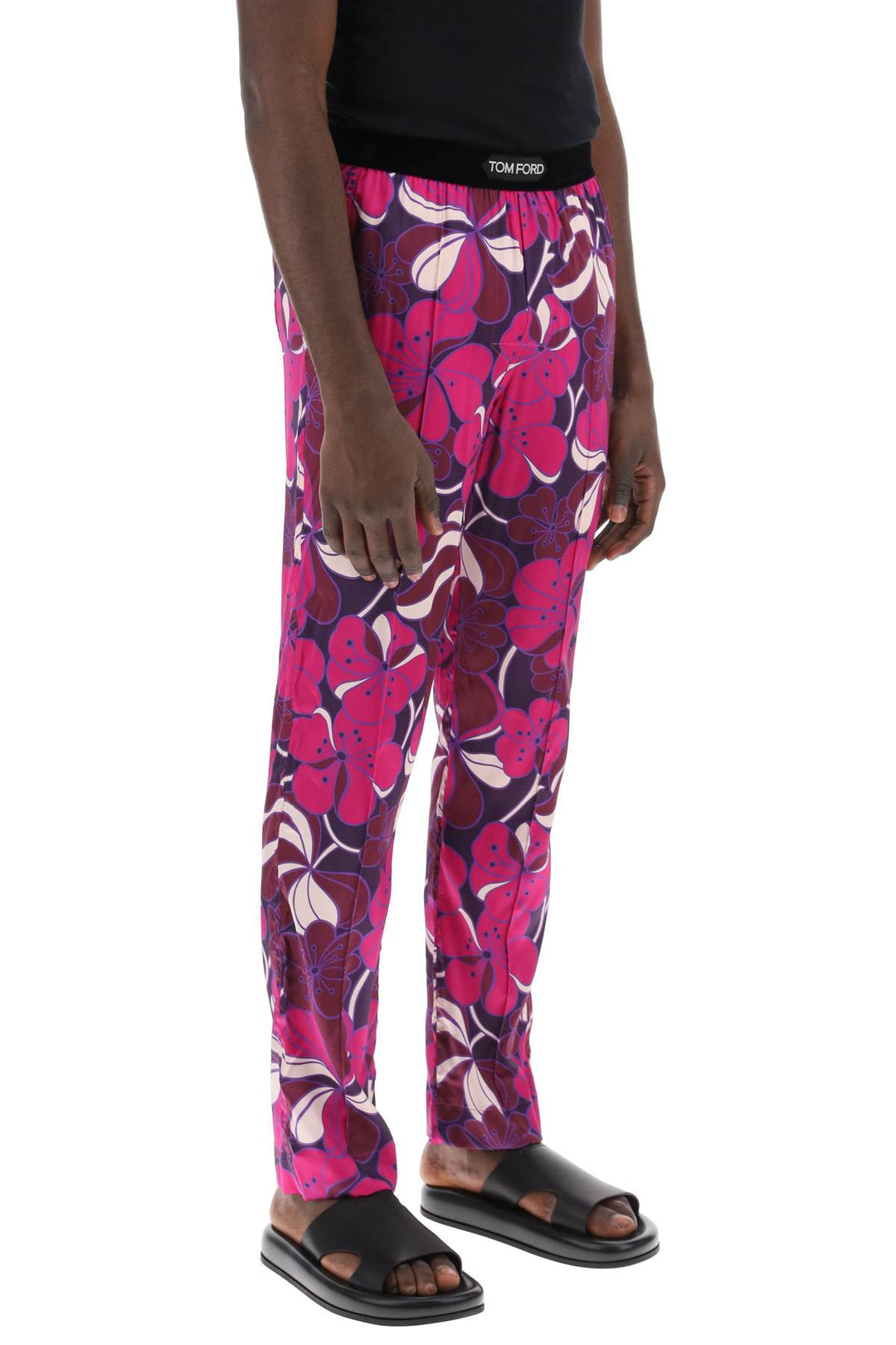 Pajama Pants In Floral Silk - Tom Ford - Men