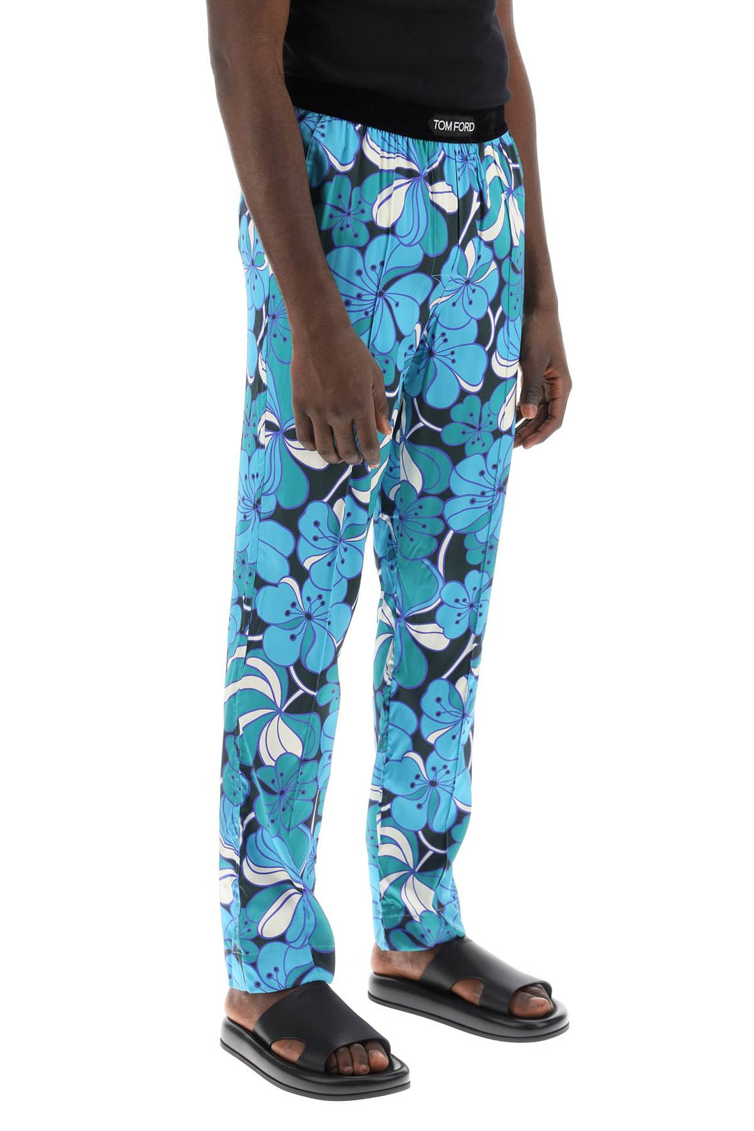 Pajama Pants In Floral Silk - Tom Ford - Men