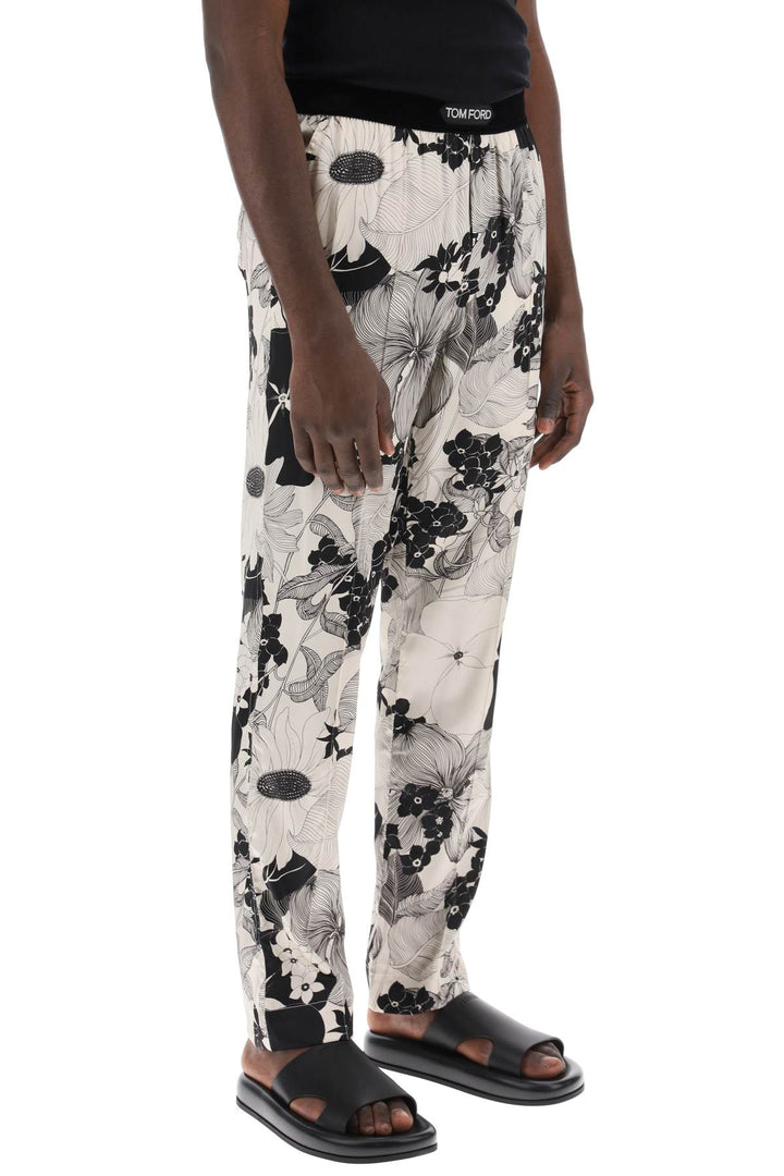 Pajama Pants In Floral Silk - Tom Ford - Men