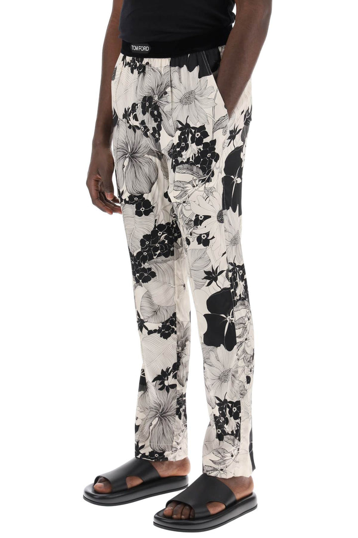 Pajama Pants In Floral Silk - Tom Ford - Men