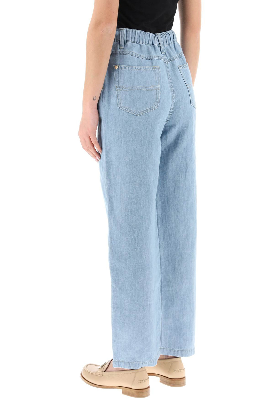 Drawstring Jeans In Light Denim - Agnona - Women