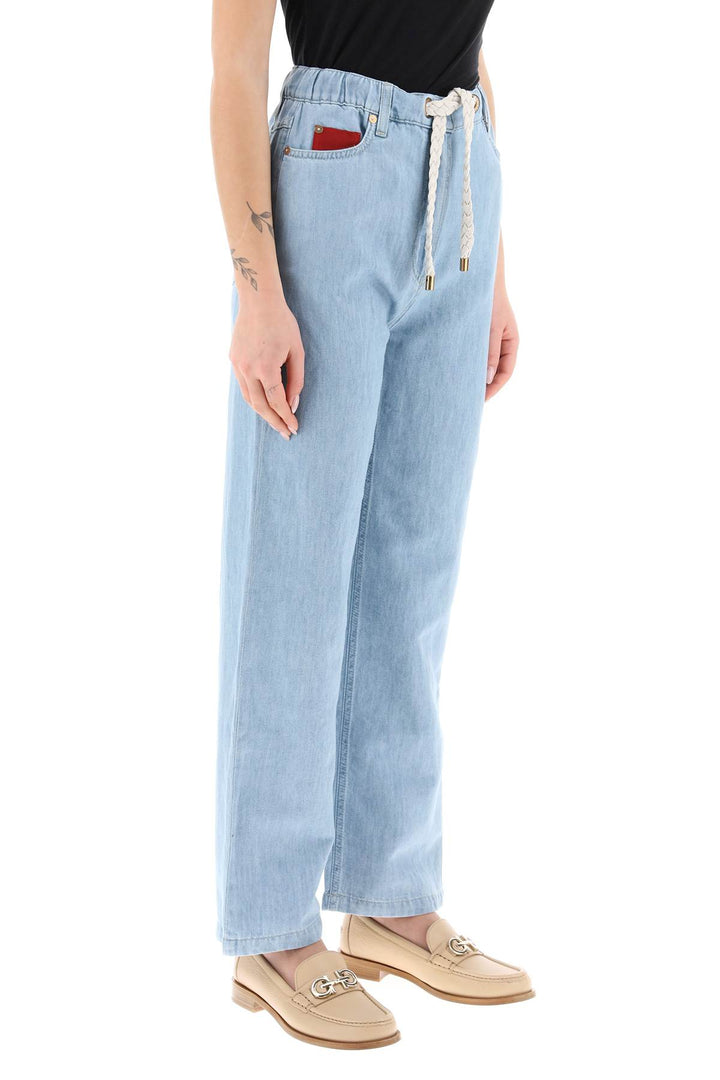 Drawstring Jeans In Light Denim - Agnona - Women