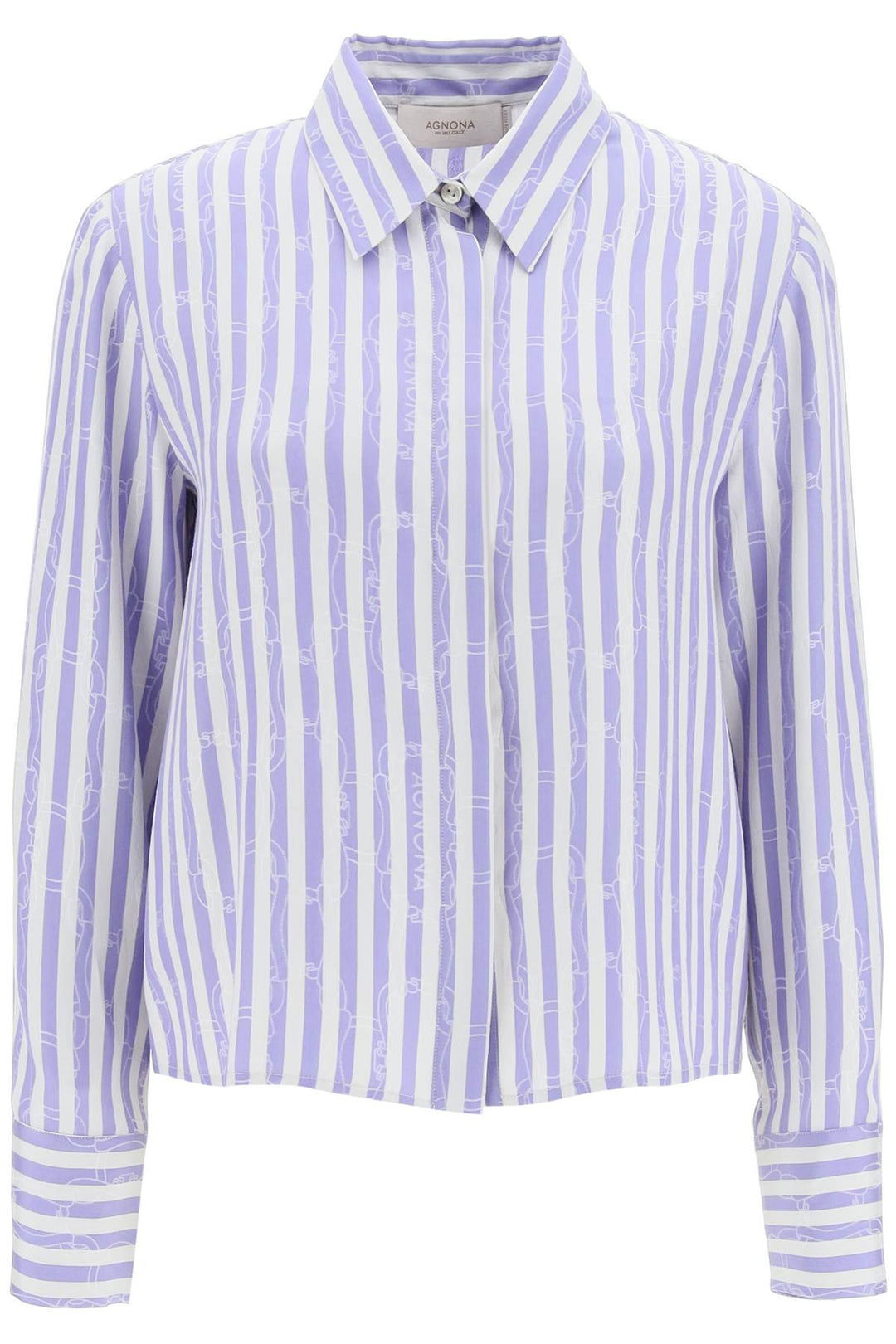 Striped Shirt With Ribbon Motif - Agnona - Women