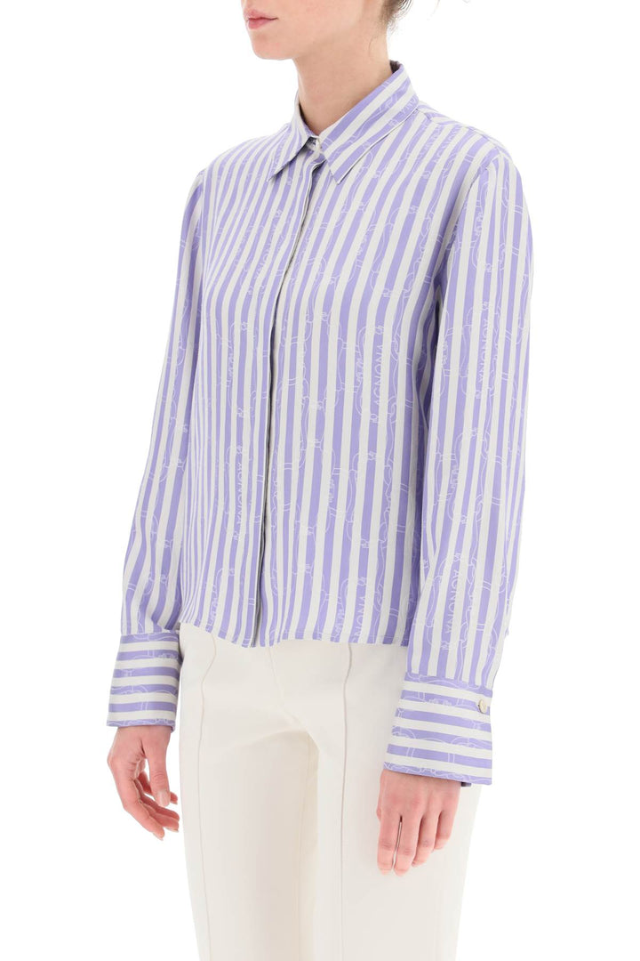 Striped Shirt With Ribbon Motif - Agnona - Women