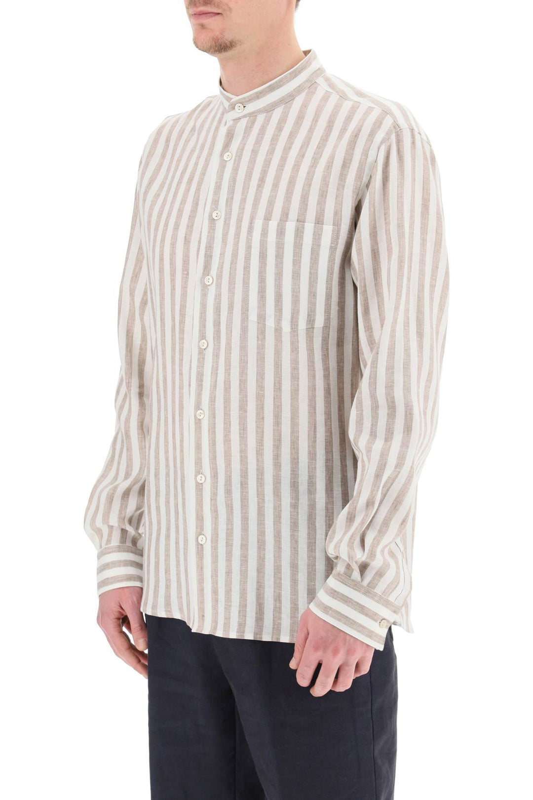 Striped Linen Shirt - Agnona - Men