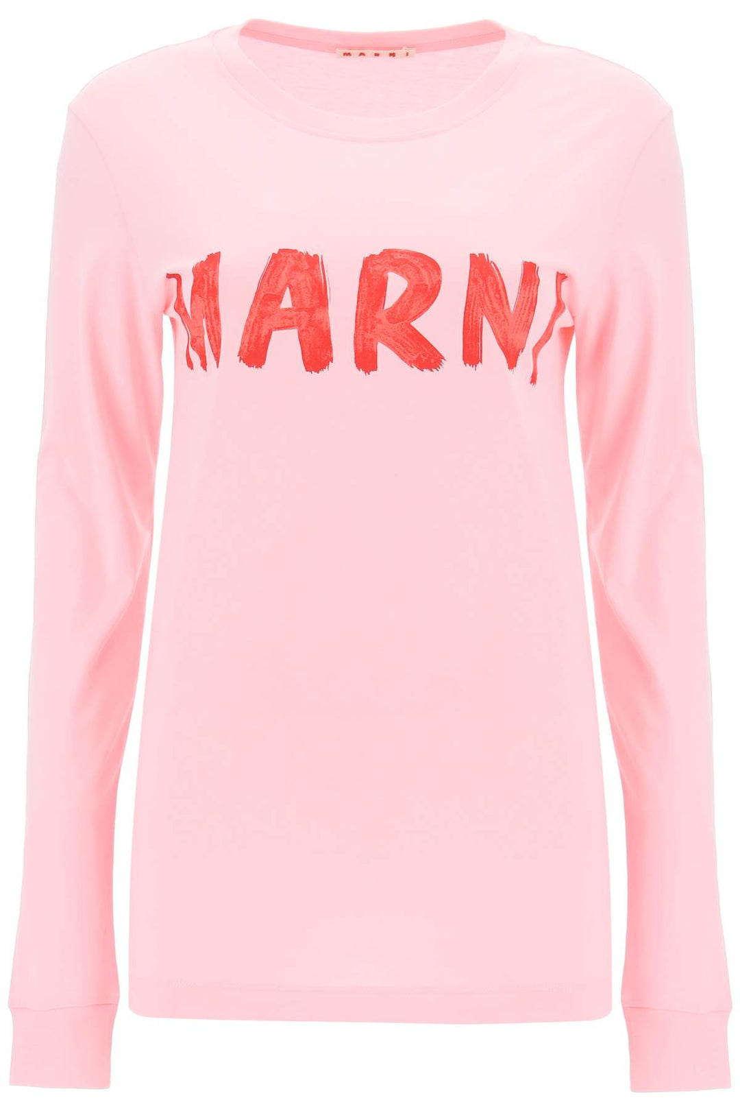 Brushed Logo Long Sleeved T Shirt - Marni - Women