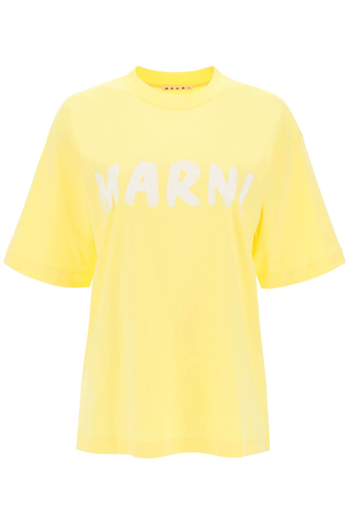 T Shirt With Maxi Logo Print - Marni - Women