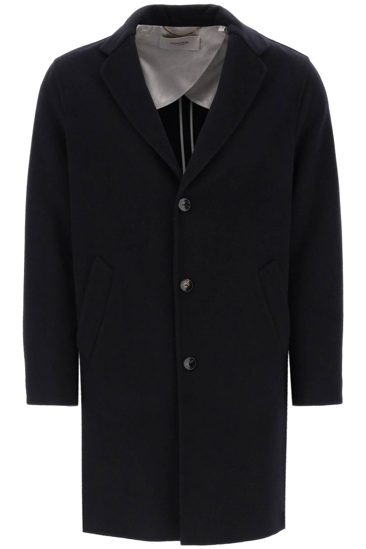 Single Breasted Coat In Cashmere - Agnona - Men