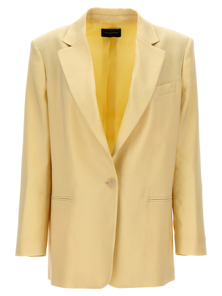 Single-Breasted Linen Blazer Blazer And Suits Yellow