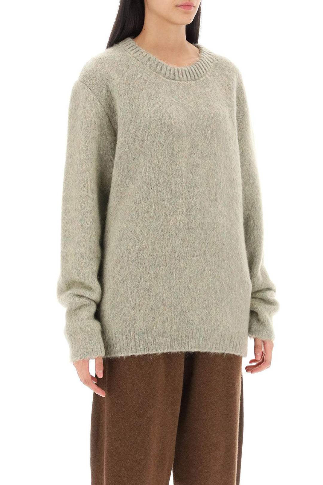 Sweater In Melange Effect Brushed Yarn - Lemaire - Women