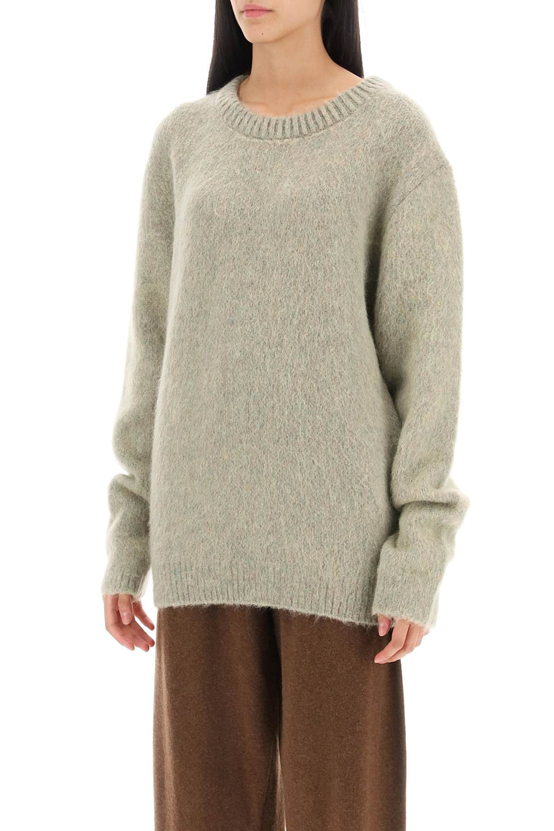 Sweater In Melange Effect Brushed Yarn - Lemaire - Women