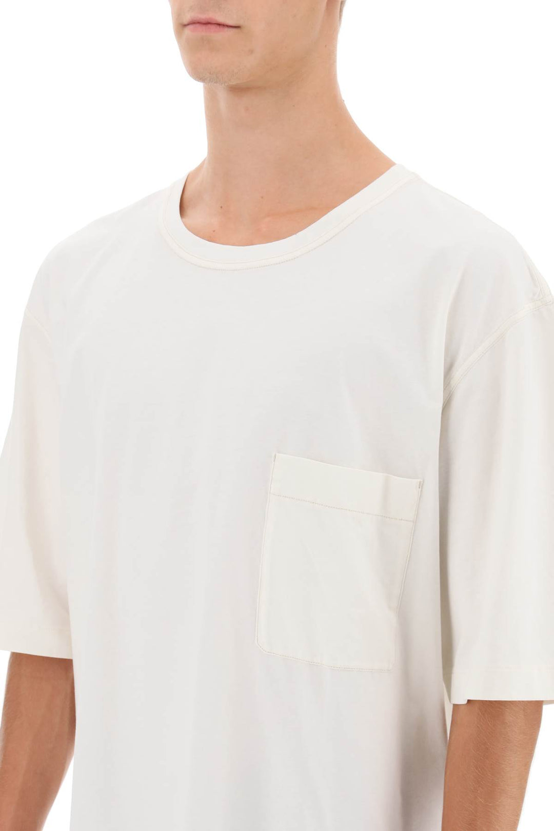 Oversized T Shirt With Patch Pocket - Lemaire - Men