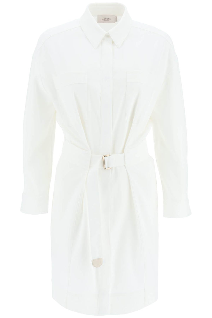 Belted Twill Shirt Dress - Agnona - Women