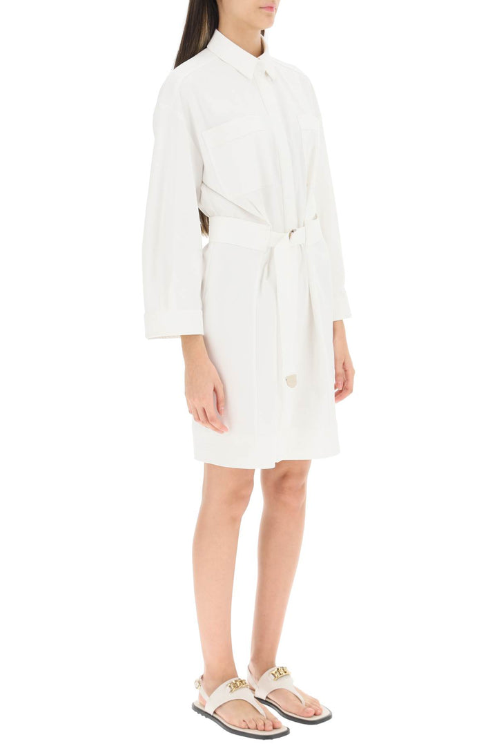 Belted Twill Shirt Dress - Agnona - Women