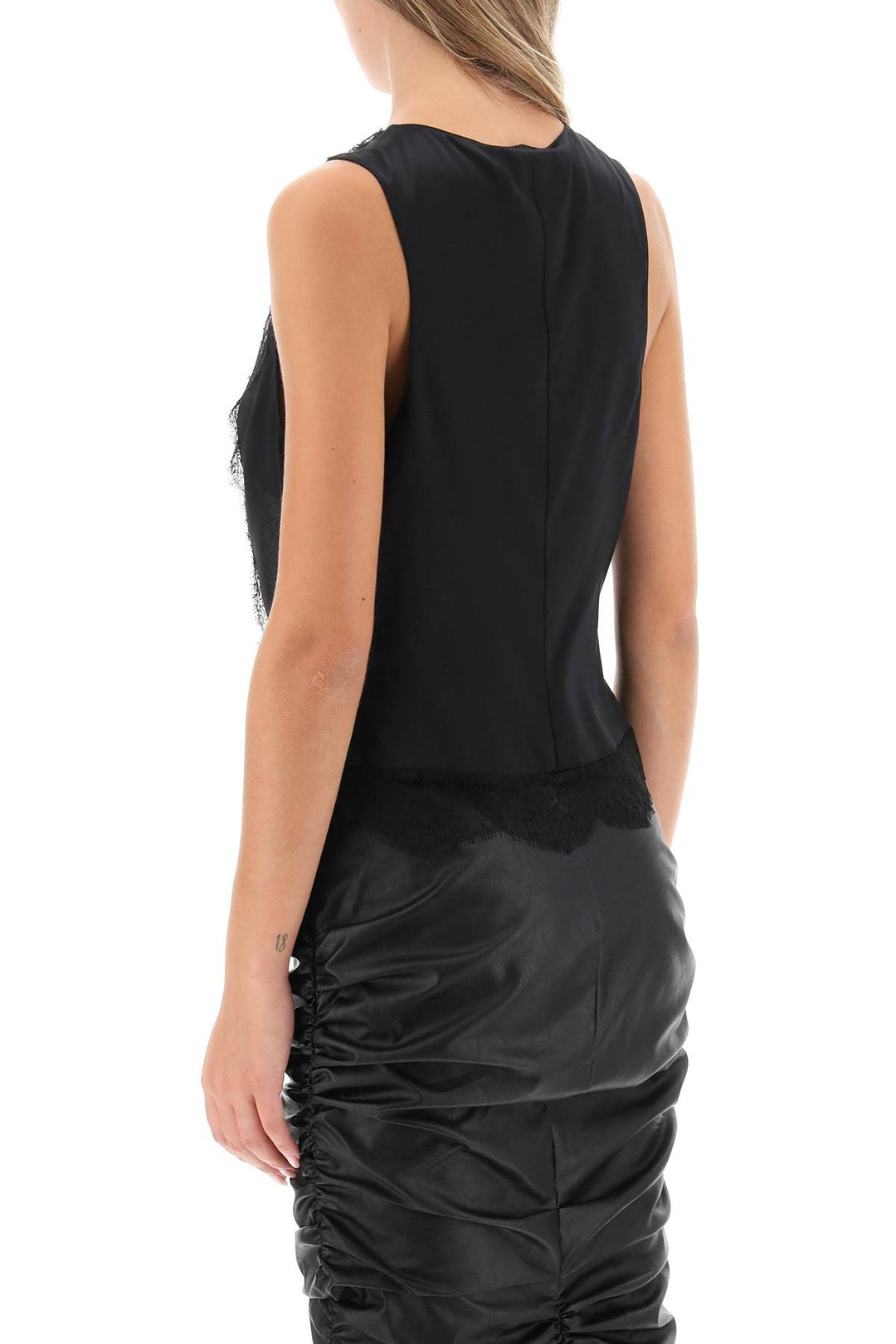 Satin Tank Top With Chantilly Lace - Tom Ford - Women