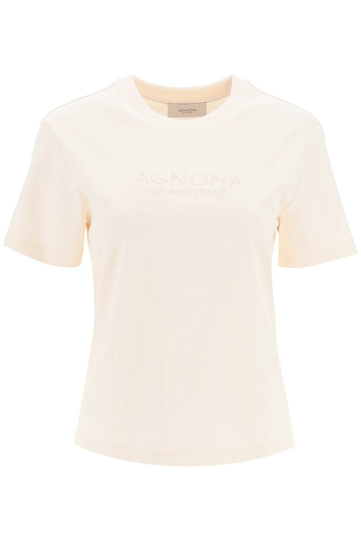 T Shirt With Embroidered Logo - Agnona - Women