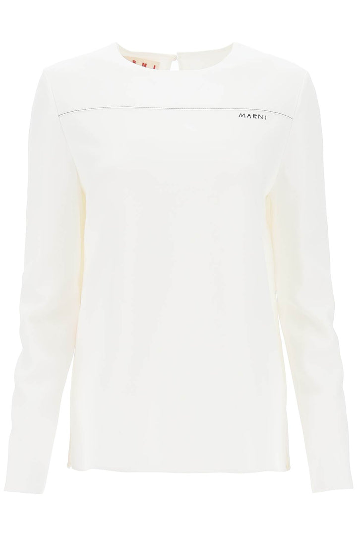 Cady Blouse With Logo Embroidery - Marni - Women