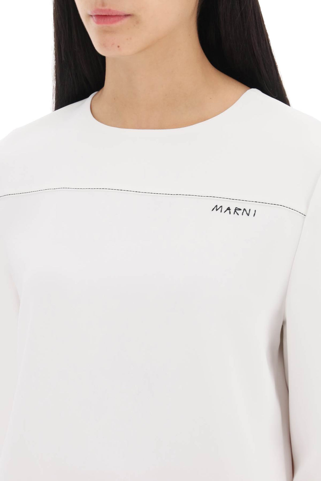 Cady Blouse With Logo Embroidery - Marni - Women