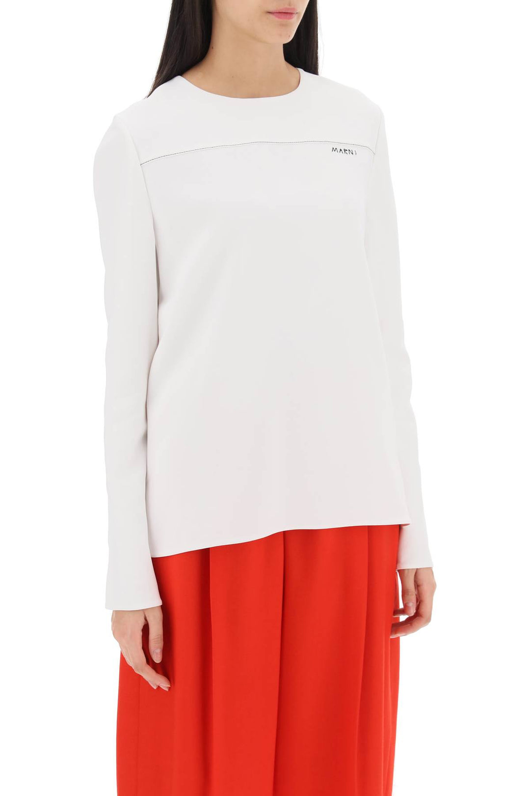 Cady Blouse With Logo Embroidery - Marni - Women