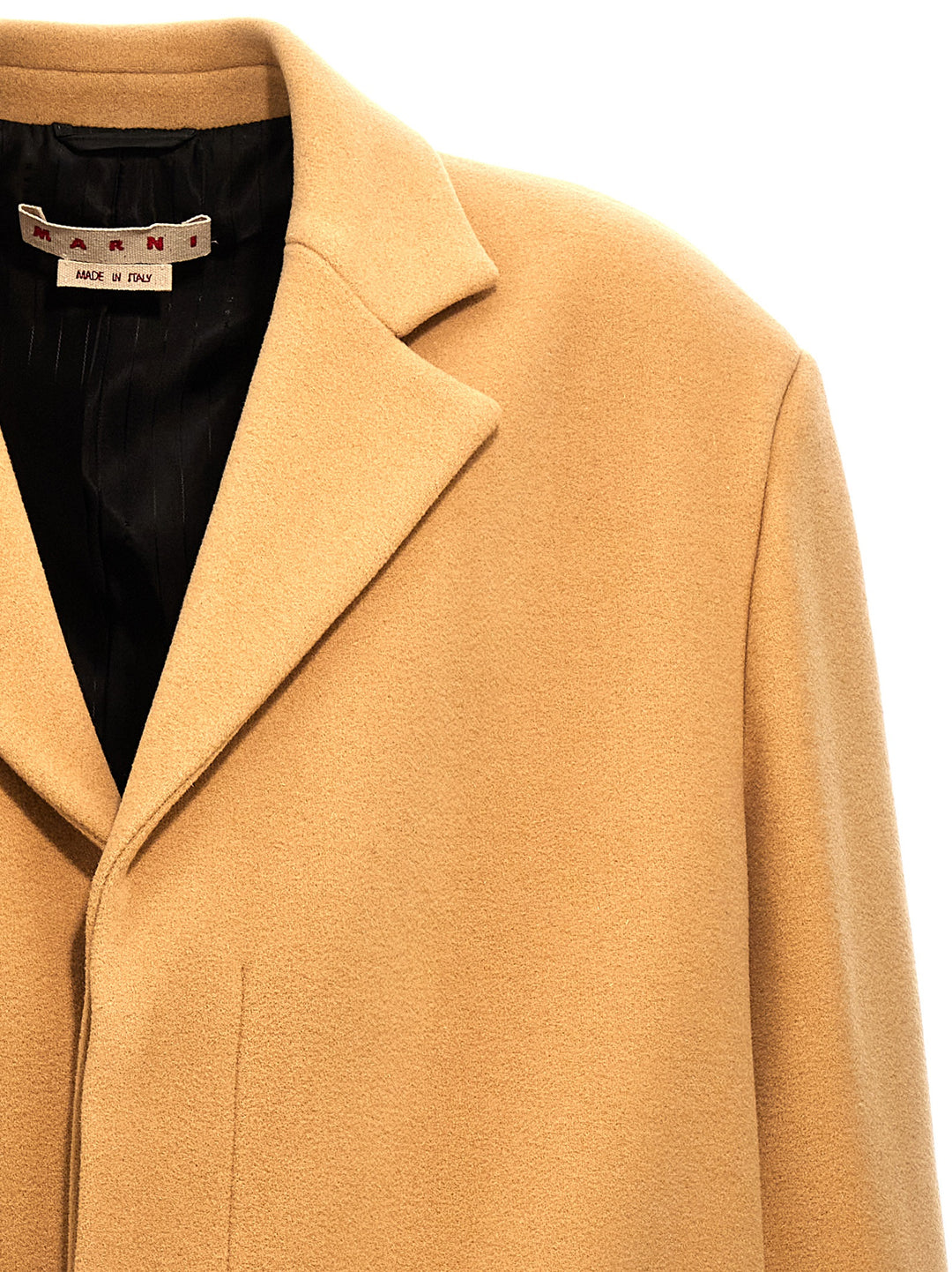 Single-Breasted Wool Coat Coats, Trench Coats Beige