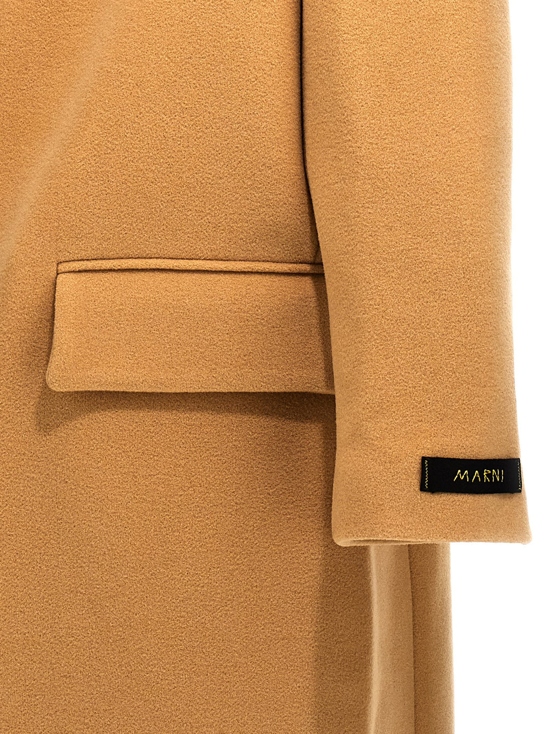 Single-Breasted Wool Coat Coats, Trench Coats Beige