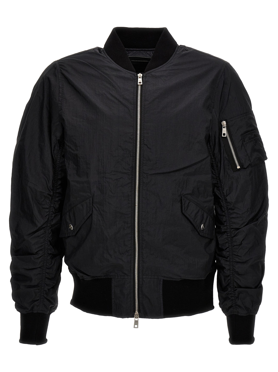 Nylon Bomber Jacket Casual Jackets, Parka Black