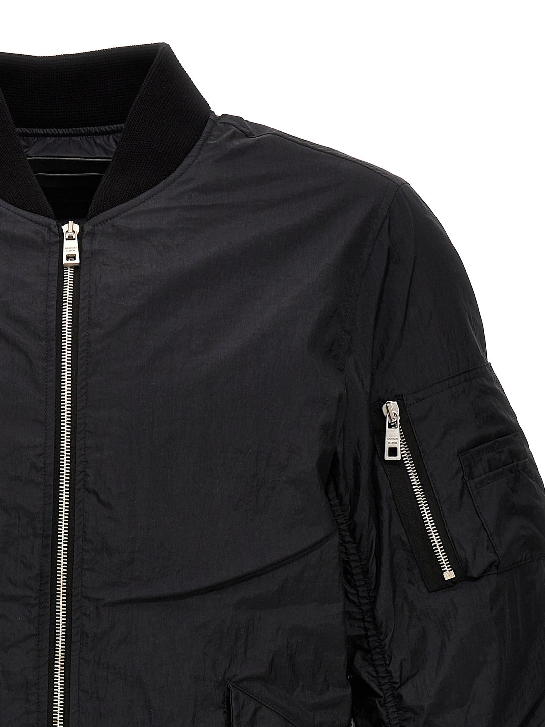 Nylon Bomber Jacket Casual Jackets, Parka Black