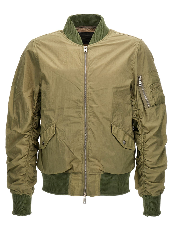 Nylon Bomber Jacket Casual Jackets, Parka Green