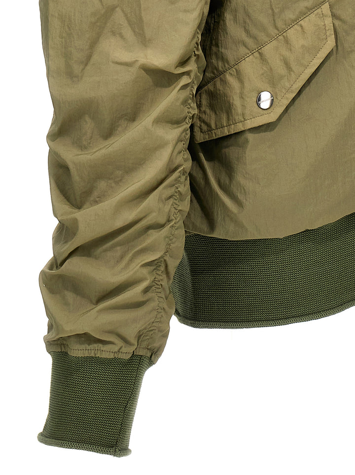 Nylon Bomber Jacket Casual Jackets, Parka Green