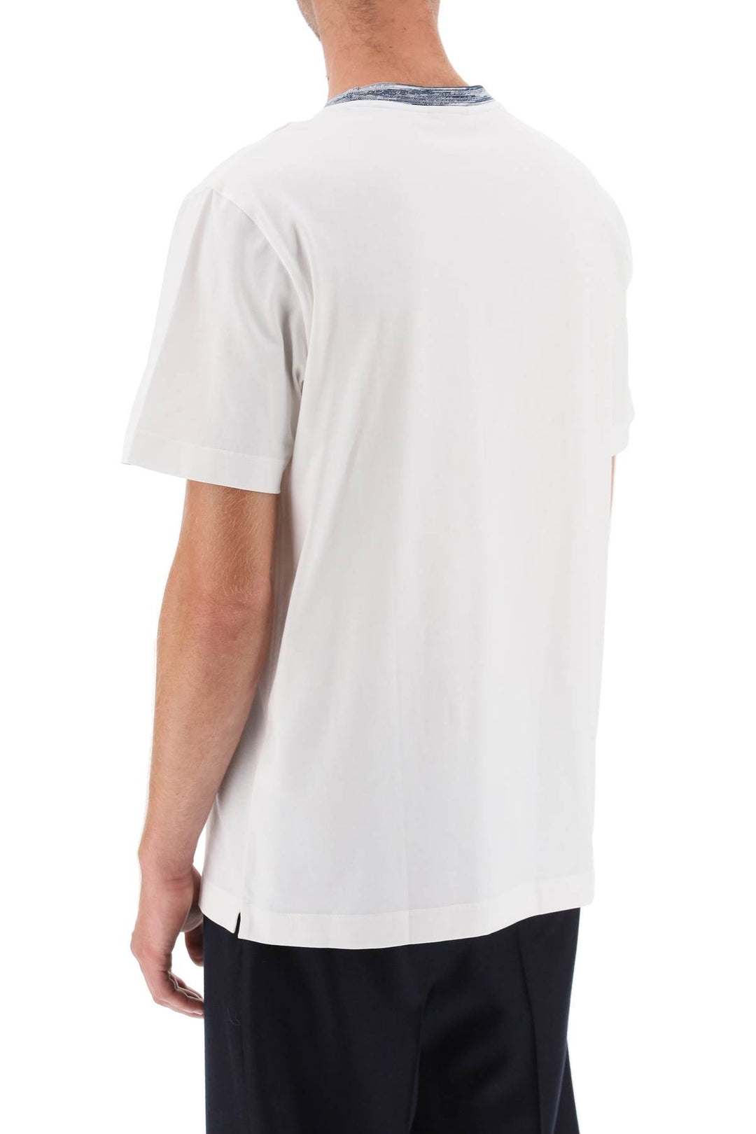 T Shirt With Contrasting Crew Neck - Missoni - Men