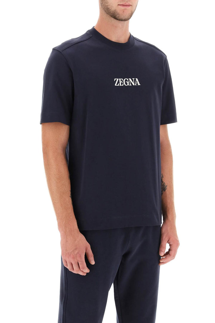 T Shirt With Rubberized Logo - Zegna - Men