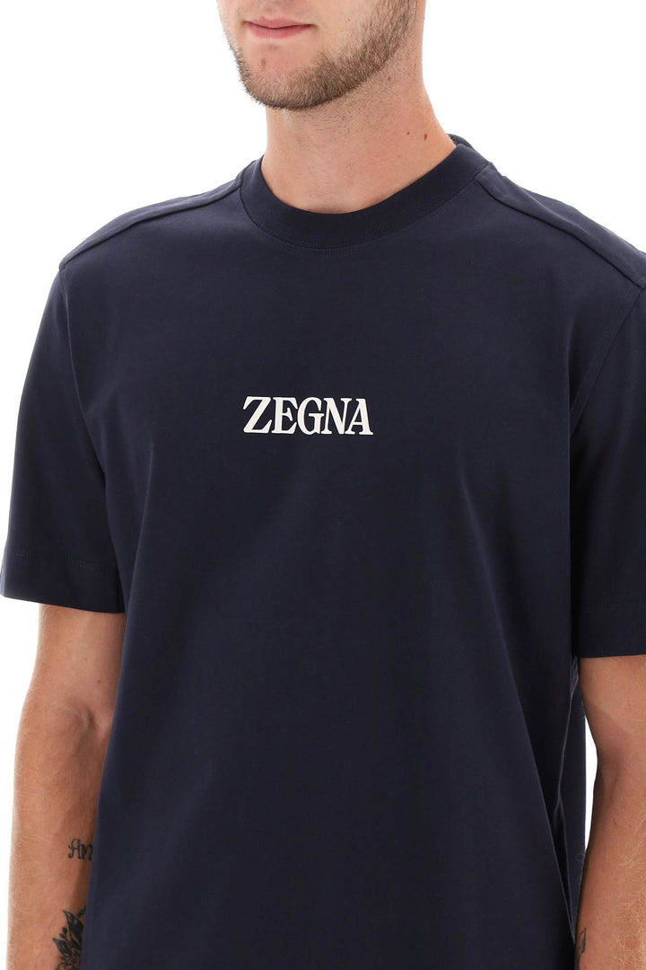 T Shirt With Rubberized Logo - Zegna - Men