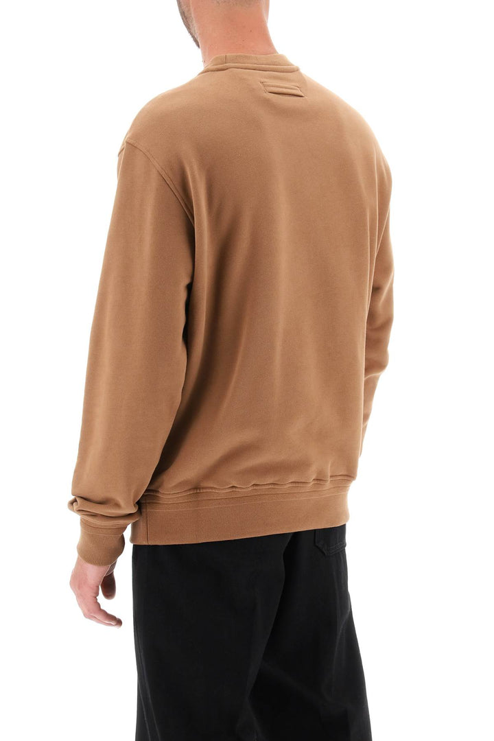 Crew Neck Sweatshirt With Flocked Logo - Zegna - Men