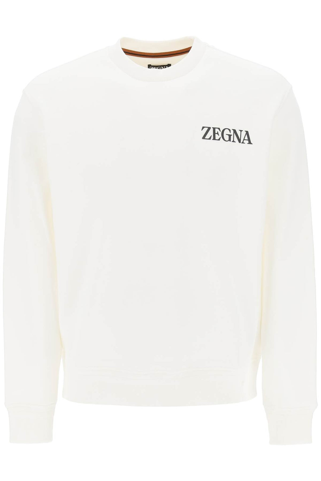 Crew Neck Sweatshirt With Flocked Logo - Zegna - Men