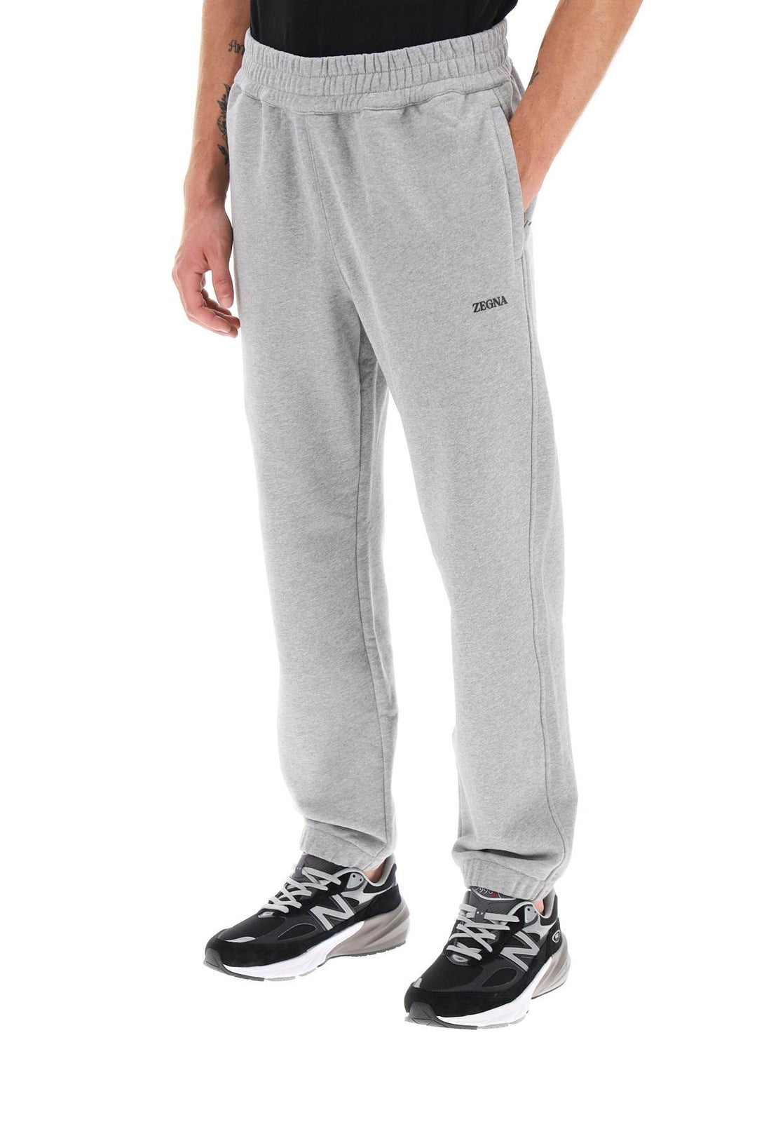 Joggers With Rubberized Logo - Zegna - Men