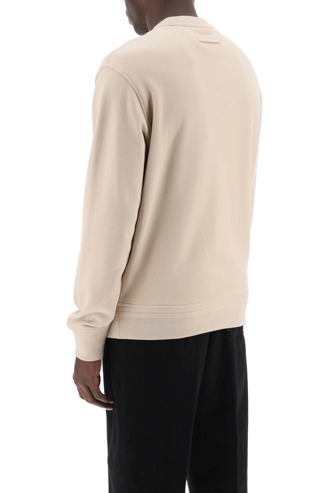 Crewneck Sweatshirt With Rubberized Logo - Zegna - Men