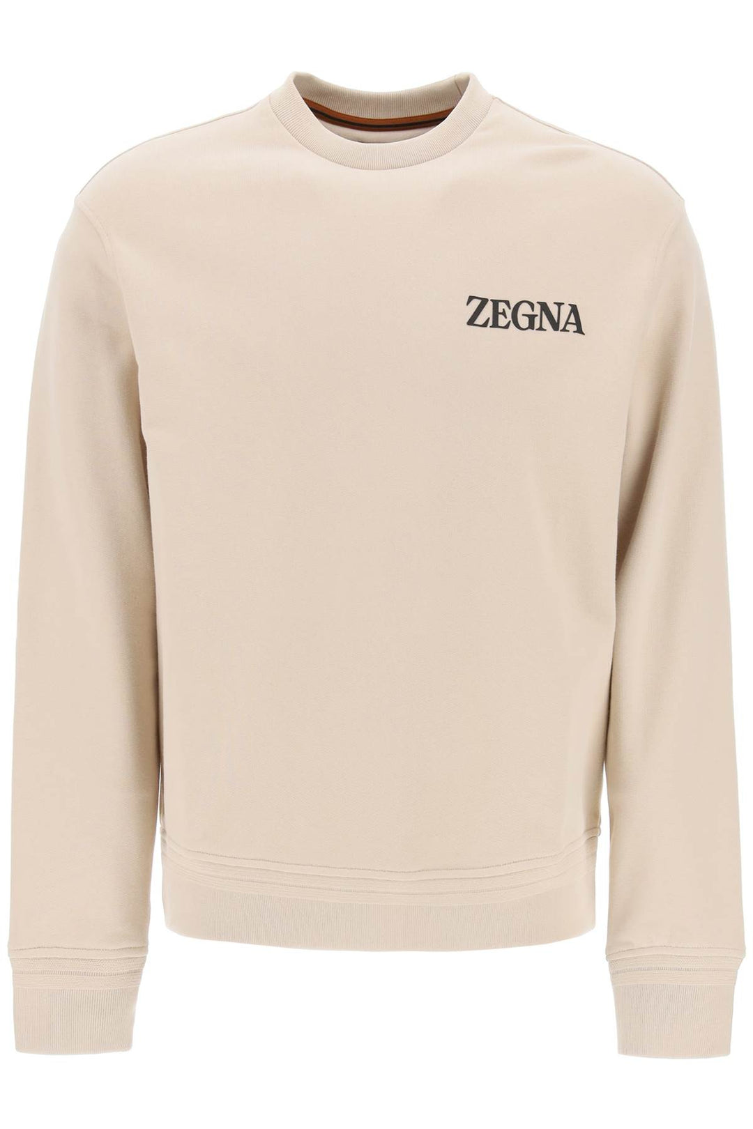 Crewneck Sweatshirt With Rubberized Logo - Zegna - Men