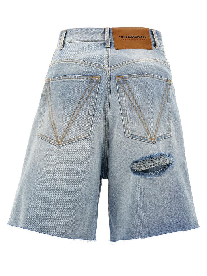 Destroyed Baggy Bermuda, Short Light Blue