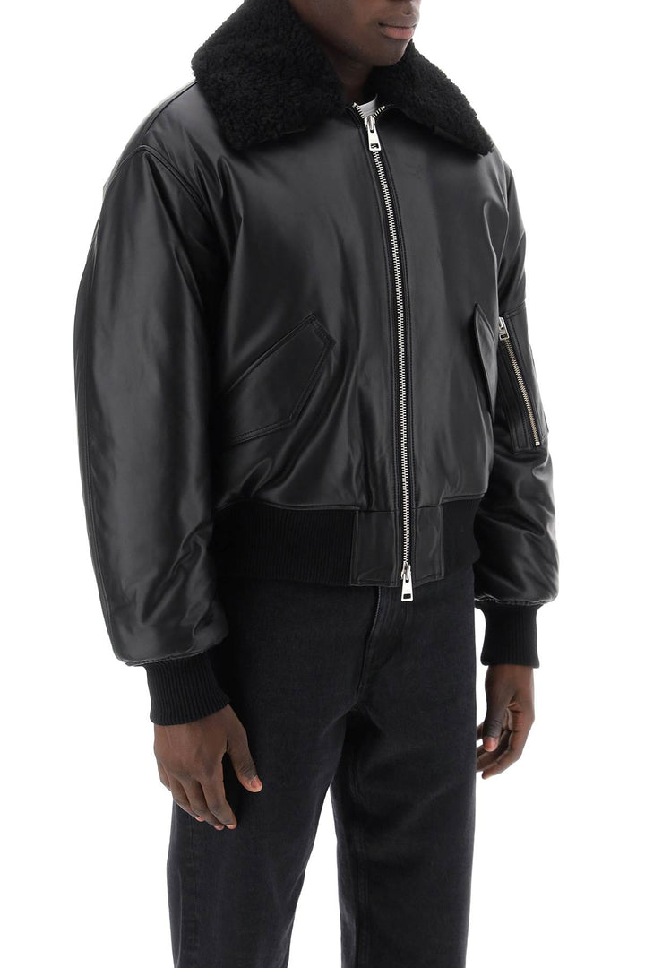 Leather Bomber Jacket - Ami Paris - Men