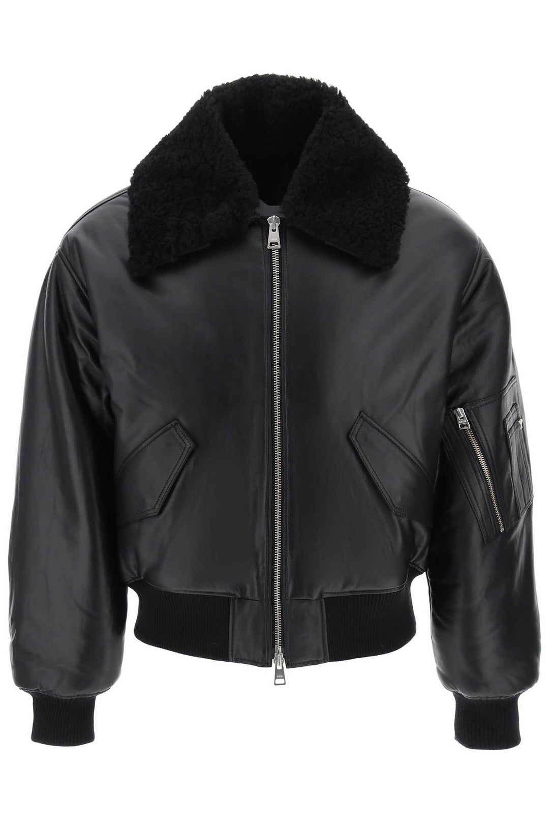 Leather Bomber Jacket - Ami Paris - Men