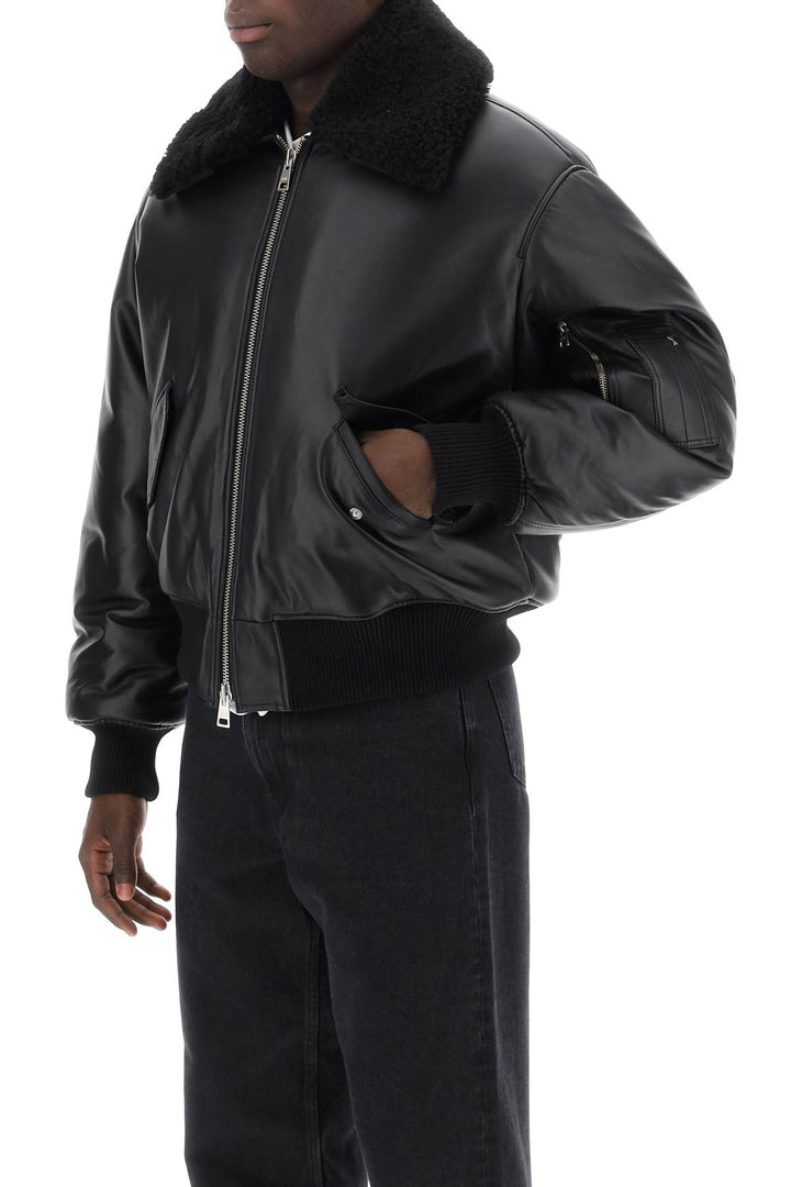 Leather Bomber Jacket - Ami Paris - Men