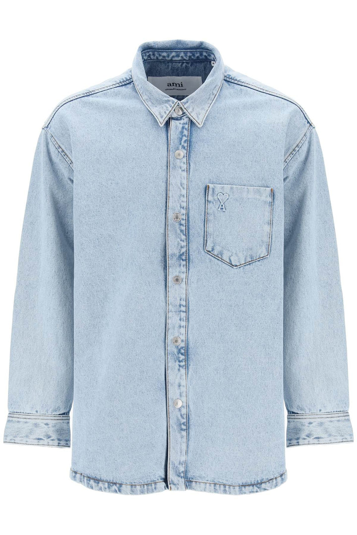 Overshirt In Denim - Ami Paris - Women