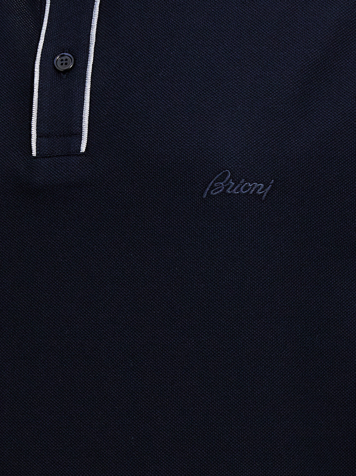 Logo Embroidery  Shirt Polo Blue