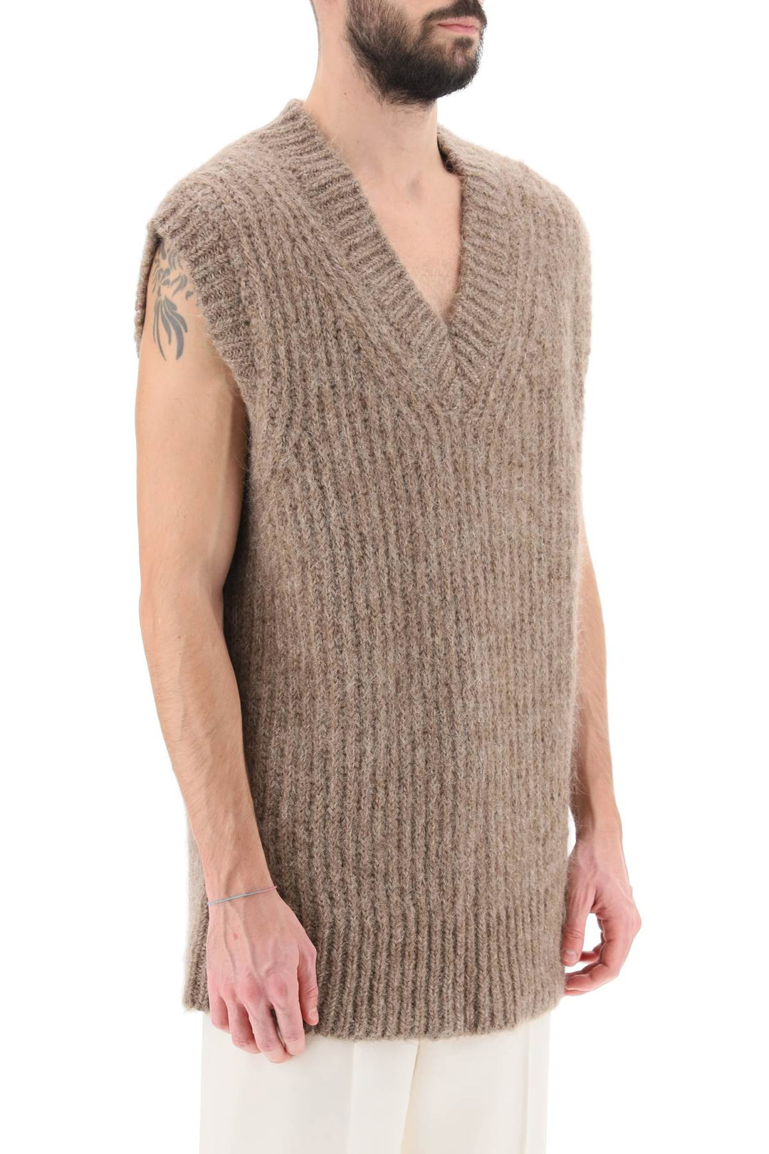 Ribbed Alpaca Sweater Vest - Ami Paris - Men