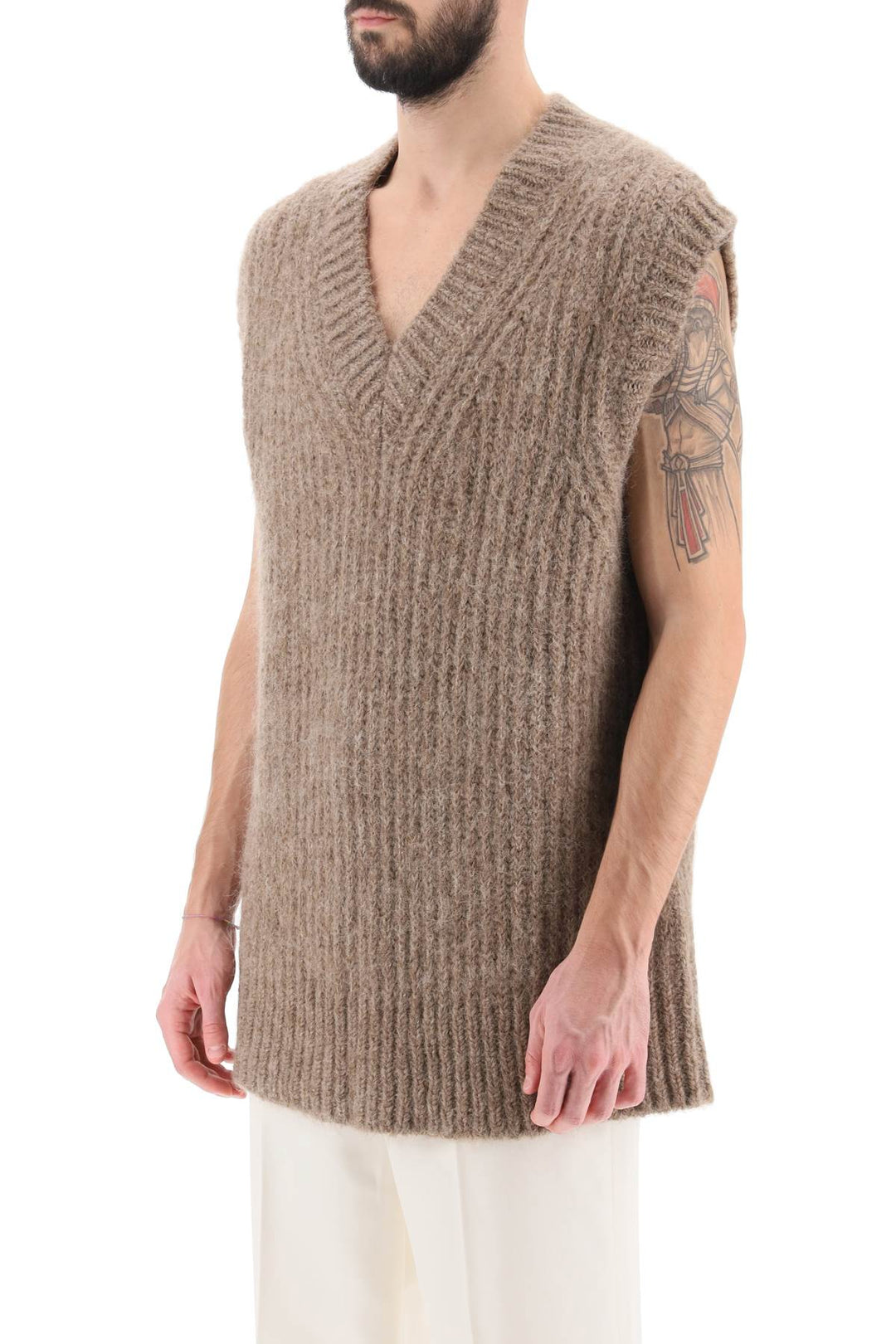 Ribbed Alpaca Sweater Vest - Ami Paris - Men