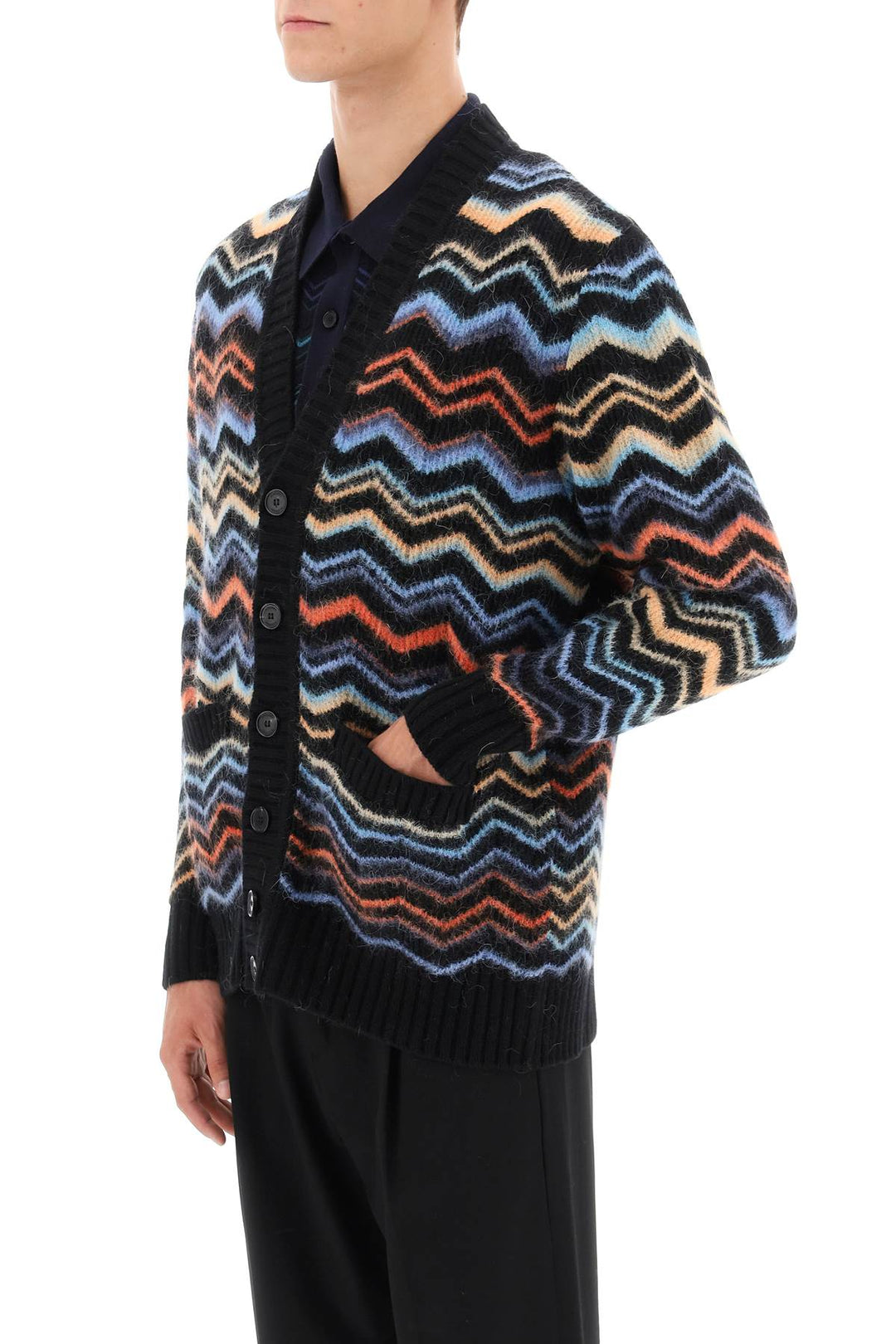 Zig Zag Wool Cardigan - Missoni - Men