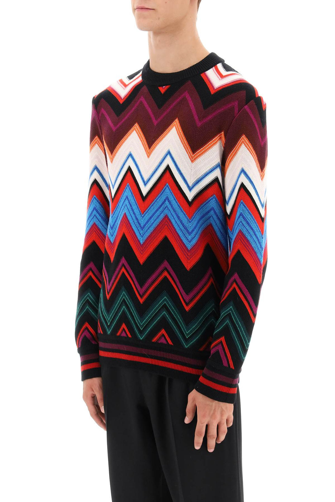 Wool Cotton Chevron Sweater - Missoni - Men