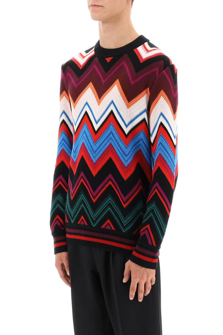 Wool Cotton Chevron Sweater - Missoni - Men