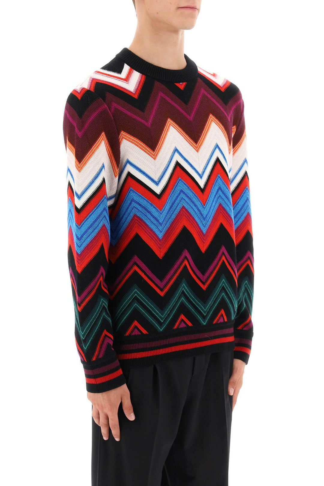 Wool Cotton Chevron Sweater - Missoni - Men